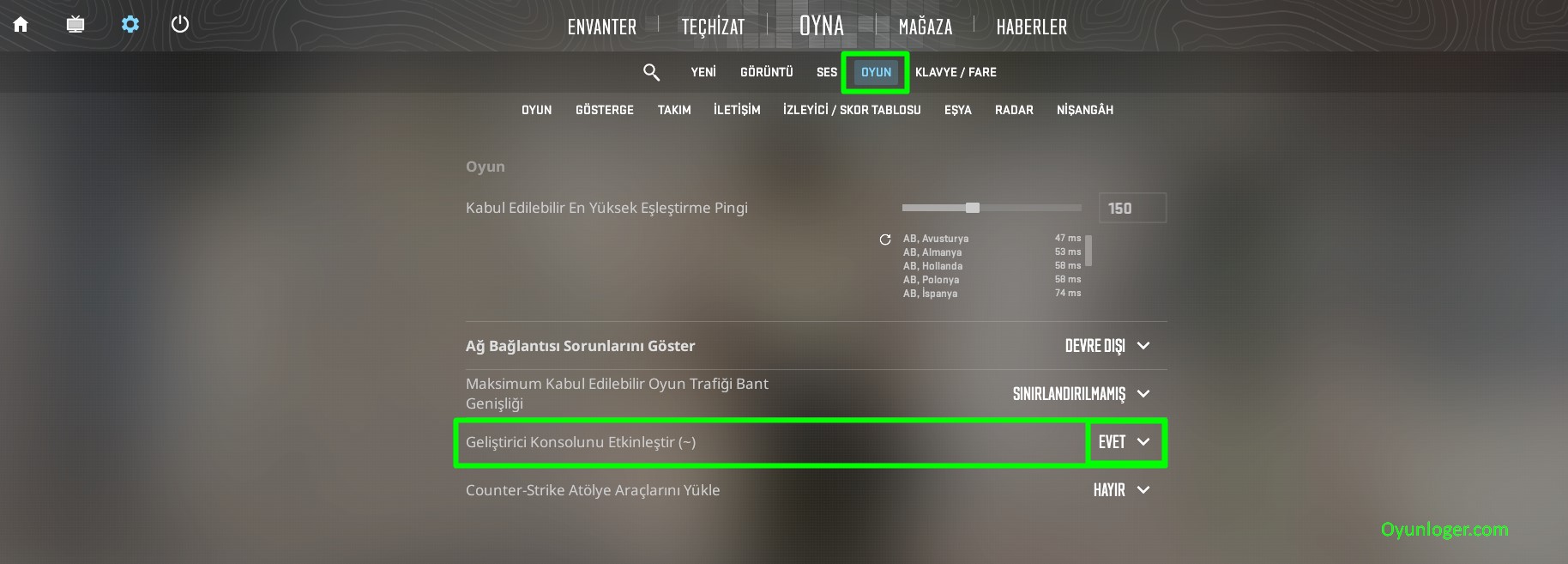 cs go konsolu acma